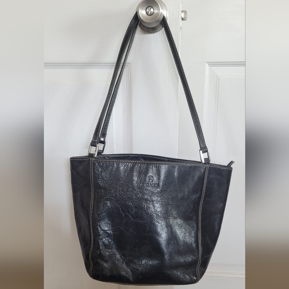 Etienne Aigner Black Leather Shoulder Bag